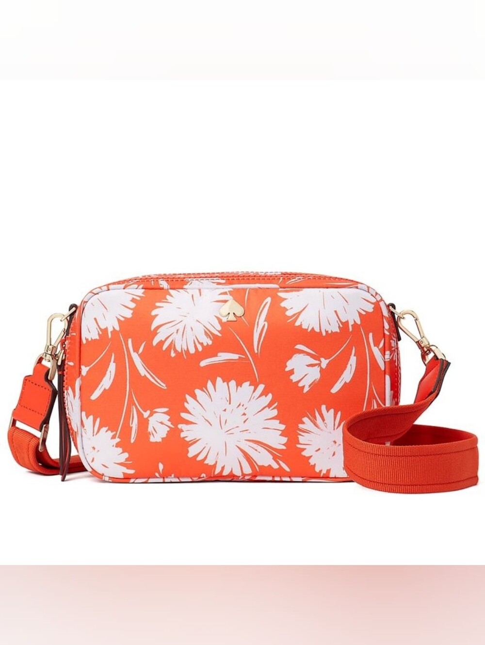 Kate Spade New York Women's Jae Mini Nylon Crossbody Bag Orange Small Camera Bag